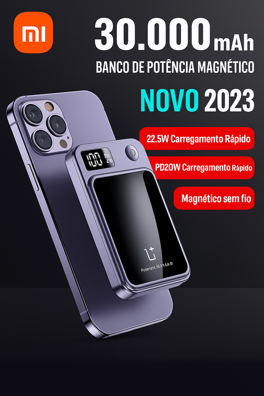 Xiaomi 100000mah banco de potência magnético carregador rápido sem fio para magsafe bateria auxiliar portátil para iphone huawei samsung