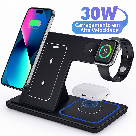 Carregador sem fio suporte dobrável estação de carregamento para Iphone & apple watch